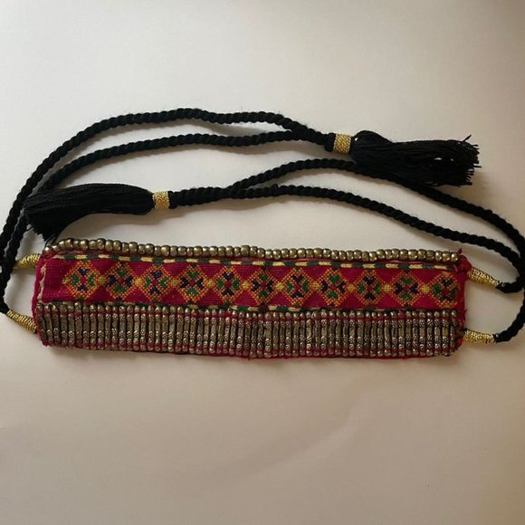 Afghan Classic Choker, Vintage Handmade Afghan Choker Necklace, Boho Choker - Picture 2 of 2
